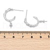 Rack Plating Brass Micro Pave Clear Cubic Zirconia Studs Earrings Finding KK-T072-10P-3