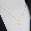 304 Stainless Steel Oval with Paw Print Pendant Necklaces for Women FS-WG54FDA-01-4