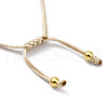 Adjustable Glass Beaded & Brass Chains Link Bracelet for Women BJEW-O187-12-5