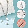 GOMAKERER 4Pcs Rhodium Plated 925 Sterling Silver Cross Charms FIND-GO0002-62A-4