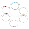 Brass Round Beads Braided Bead Bracelets for Women BJEW-JB11718-2