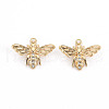 Brass Micro Pave Clear Cubic Zirconia Charms X-KK-S356-476-NF-1