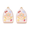 Printed Rack Plating Alloy Enamel Pendants ENAM-T020-03D-1