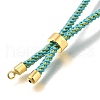 Braided Cotton Cord Slider Bracelet Making MAK-R001-01G-27-2