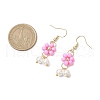 6 Pairs 6 Colors Shell Pearl Beads & Glass Seed Dangle Earrings EJEW-MZ00310-5