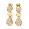 Brass Micro Pave Cubic Zirconia Dangle Stud Earrings EJEW-P252-06B-G-1