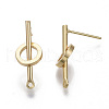 Brass Stud Earring Findings KK-R132-059-NF-3