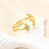 Ocean Theme Brass Micro Pave Cubic Zirconia Cuff Rings for Women RJEW-F184-17C-G-4