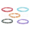 8mm Faceted Round Transparent Baking Painted Glass Beaded Stretch Bracelets for Women BJEW-JB10732-1