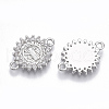 Brass Micro Pave Cubic Zirconia Links connectors X-ZIRC-T005-035B-P-2
