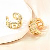 Brass Micro Pave Clear Cubic Zirconia Cuff Earrings EJEW-F370-10G-6