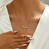Stainless Steel Word Baby Stud Earrings & Pendant Necklaces Sets for Women AE9274-3-2