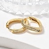 Brass Micro Pave Clear Cubic Zirconia Huggie Hoop Earrings EJEW-A058-26G-1