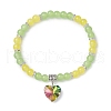 Baking Painted Imitation Jade Glass Round Beaded Charm Bracelets BJEW-JB11737-05-2