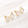 Cat Ear Glasses Brass Micro Pave Clear Cubic Zirconia Stud Earrings KK-D363-17G-4