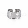 304 Stainless Steel Hammered Cuff Ring RJEW-N038-045P-1