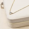 304 Stainless Steel Crystal Cubic Zirconia Triangle Pendant Necklaces for Women NJEW-Z064-02G-2