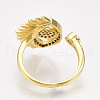 Brass Micro Pave Cubic Zirconia Cuff Rings RJEW-S044-052-3