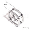 Punk Style Brass Micro Pave Cubic Zirconia Finger Rings FS-WGB4276-02-3