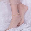 Stainless Steel Daisy Flowers Ankle with Box Chains for Women JA196B-7