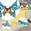Bird Stained Acrylic Window Hanger Panel HJEW-WH0069-30-6