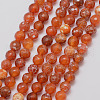Natural Fire Crackle Agate Bead Strands X-G-K166-07F-8mm-10-1