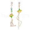 Asymmetrical Golden Alloy Enamel  Stud Earrings EJEW-Z061-01G-01-1