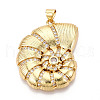 Brass Micro Pave Cubic Zirconia Pendants KK-N268-01G-1