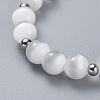 Cat Eye Beads Stretch Bracelets BJEW-JB04401-01-2