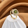 Mother's Day Rings Adjustable Rack Plating Brass Micro Pave Cubic Zirconia Finger Rings for Women RJEW-M028-45G-4