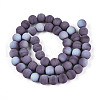 Frosted Opaque Glass Beads Strands GLAA-T032-P8mm-MBB15-2