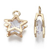 Brass Micro Cubic Zirconia Charms KK-N235-034A-4