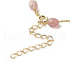 Natural Strawberry Quartz Beads Anklets Set for Girl Women AJEW-AN00450-03-11