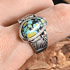 Fashionable Alloy & Turquoise Finger Rings FS-WGDFDBB-01-2
