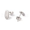 Non-Tarnish 201 Stainless Steel Stud Earring Findings with Hole EJEW-A071-01A-P-2