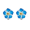 Handmade Polymer Clay Plumeria Stud Earrings EJEW-JE06438-5