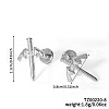 Stainless Steel Clear Cubic Zirconia Sword with Wing Stud Earrings AE8260-6-1