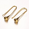 Brass Earring Hooks X-KK-D526-46-1