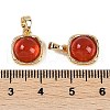 Natural Carnelian(Dyed & Heated) Square Charms KK-P283-46G-3