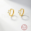 Real 18K Gold Plated 925 Sterling Silver Hoop Earrings OB9176-3-1