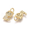 Brass Micro Pave Clear Cubic Zirconia Pendants ZIRC-Z001-02G-2