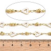 Brass Heart Link Chains KK-D368-03G-D-2
