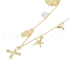 Bohemian Summer Beach Style 18K Gold Plated Shell Shape Initial Pendant Necklaces IL8059-24-1