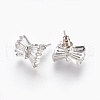 Cubic Zirconia Stud Earrings EJEW-P167-08P-2