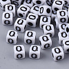 White Opaque Acrylic Beads X-MACR-R869-02Q-1