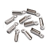 Tarnish Resistant 201 Stainless Steel Fold Over Crimp Cord Ends X-STAS-R055-07-2