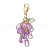 Teardrop Glass & Acrylic Pendant Decoration HJEW-TA00270-4