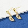 Fruit Theme Brass Dangle Stud Earrings EJEW-Z115-04G-3