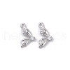 Brass Micro Pave Clear Cubic Zirconia Pendants KK-K351-37P-1