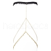 Brass Double Layer Star Tassel Thigh Leg Chains AJEW-AN00639-2
